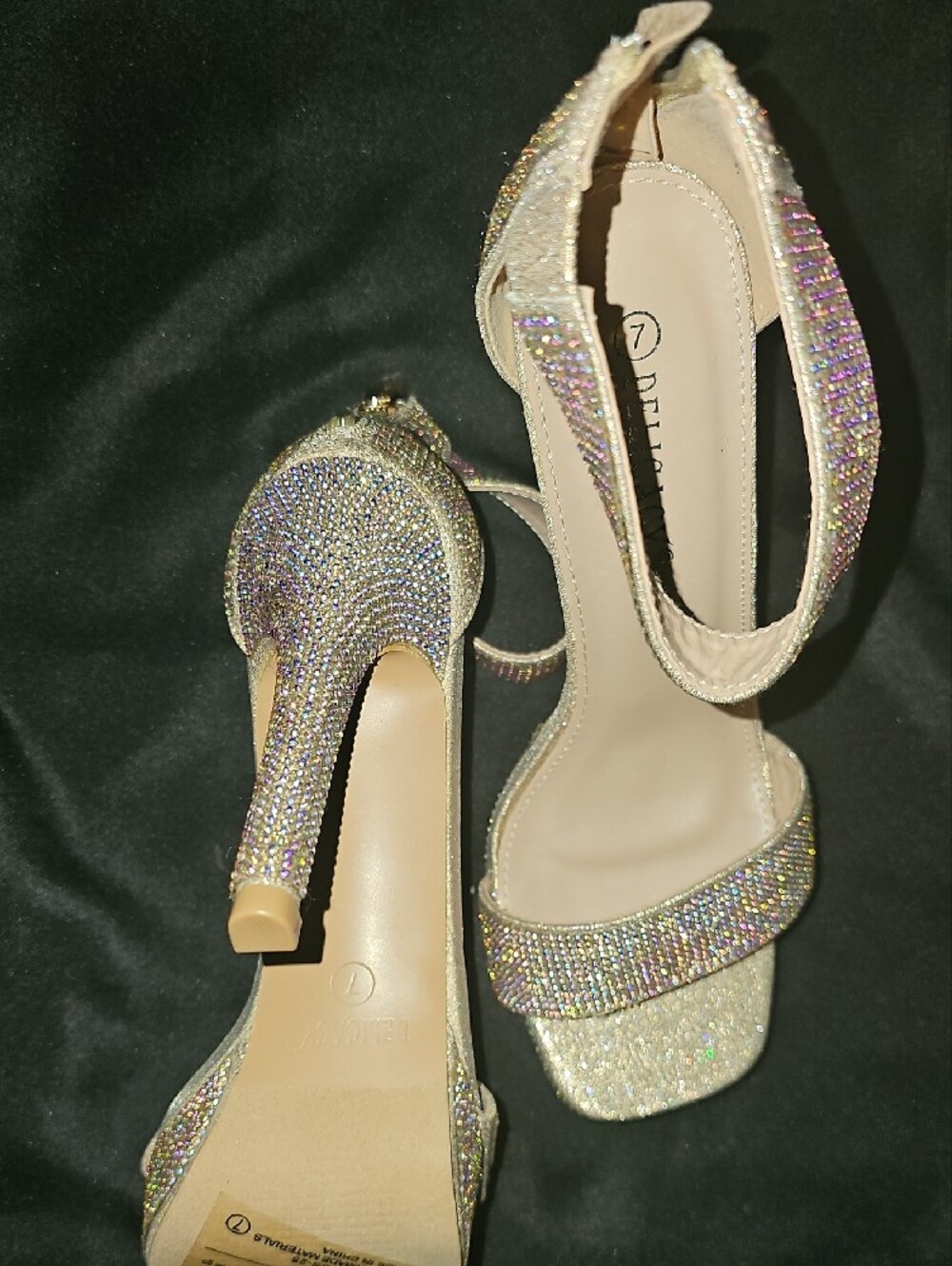 Delicacy Rose Gold Glitter Rhinestone Platform Heels - Picture 3 of 3